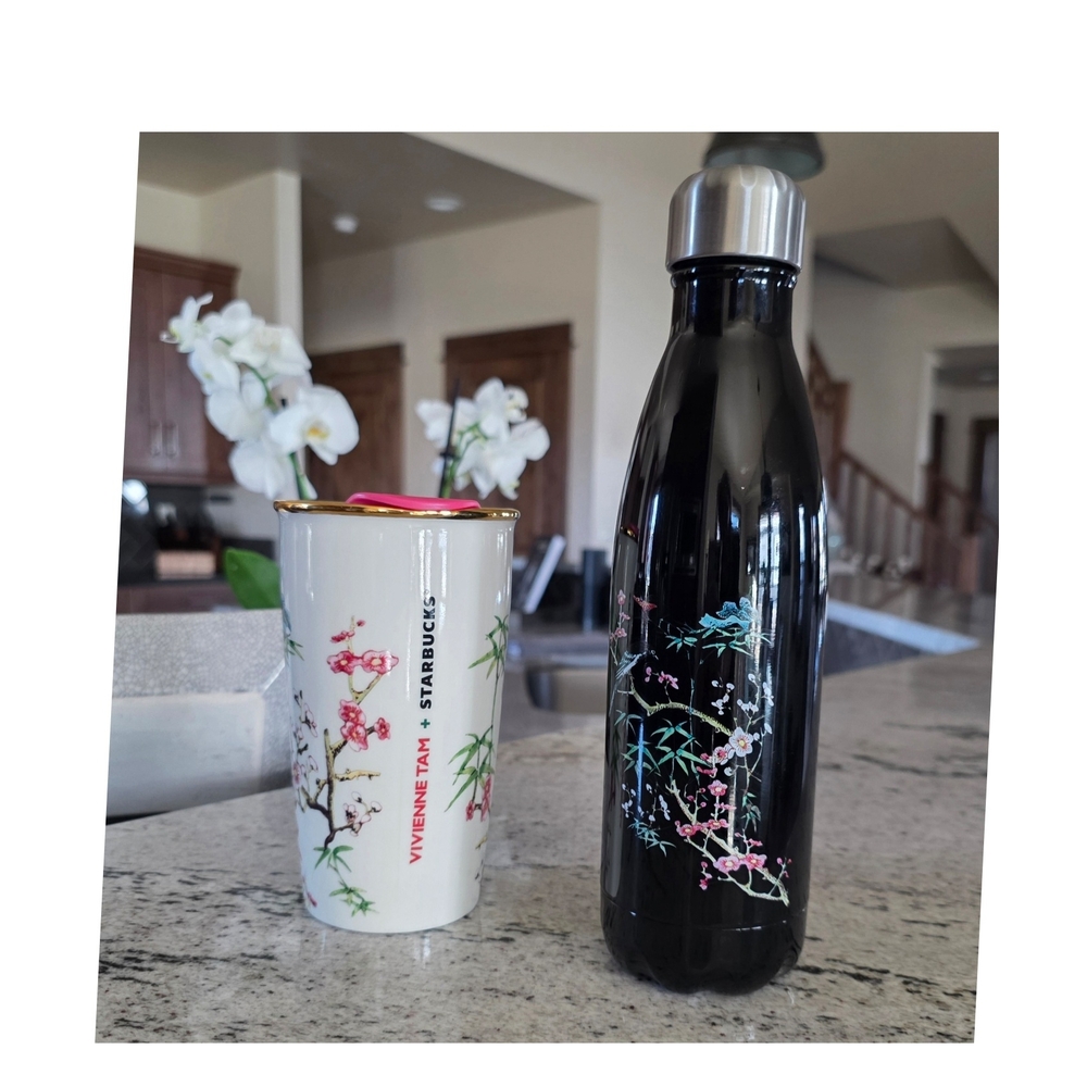 Limited Edition Starbucks + Vivienne Tam 'Bird and Flora' 3-Piece Collection - Picture 3 of 6